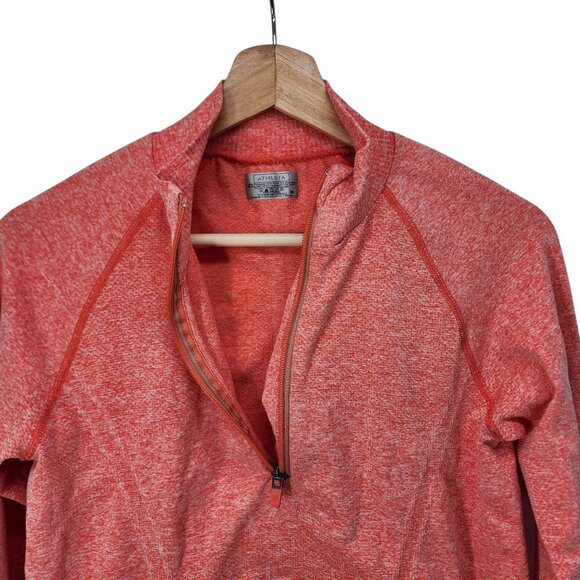 Athleta Womens Half-Zip Pullover Sweatshirt Orange M - Picture 3 of 8